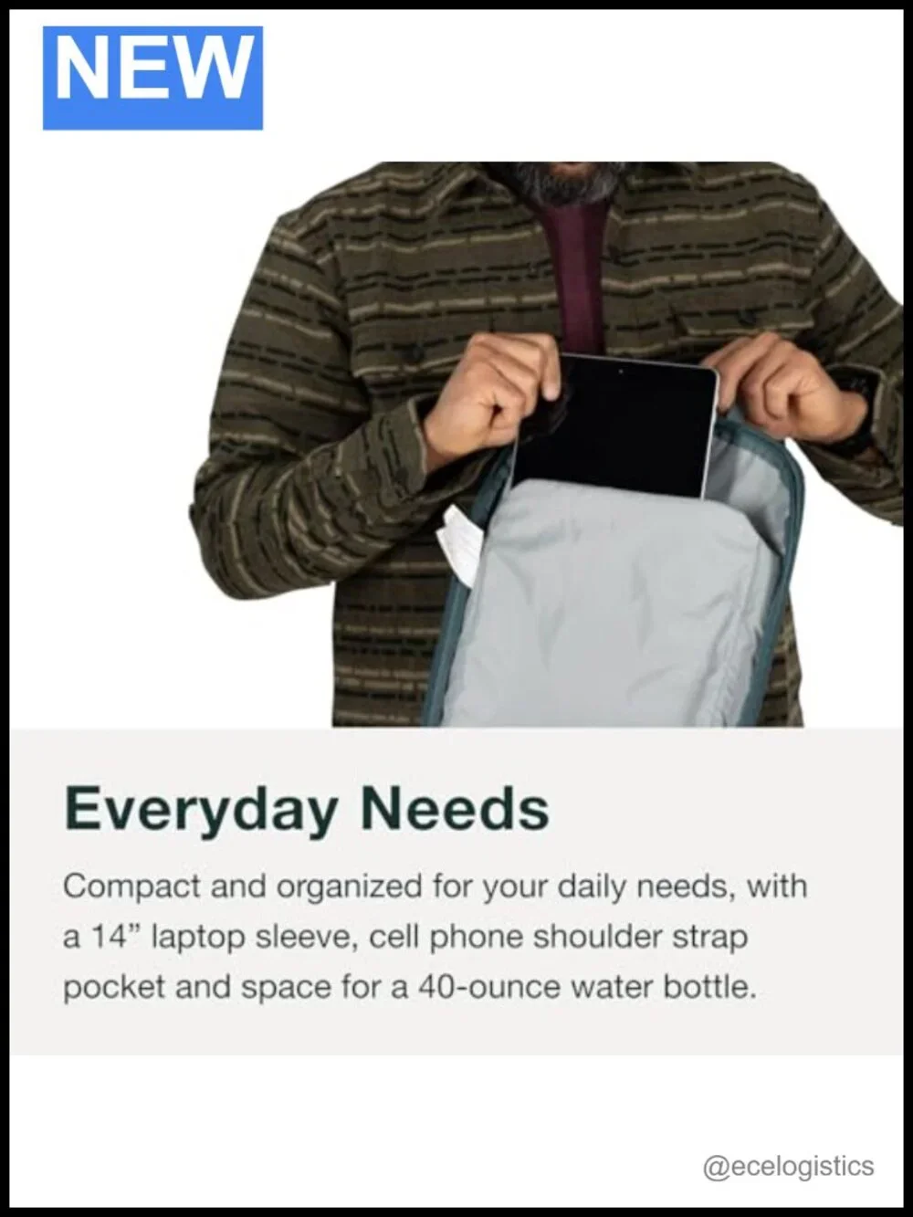 Osprey Nebula Sling Shoulder Bag - Laptop Sleeve, Water Bottle